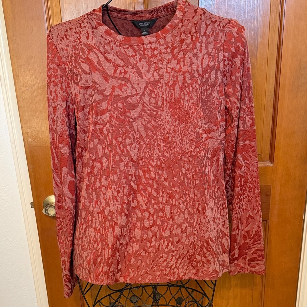 🧡🧡🧡BOGOHO🧡🧡🧡Vera Wang Textured Long Sleeve Top-Large